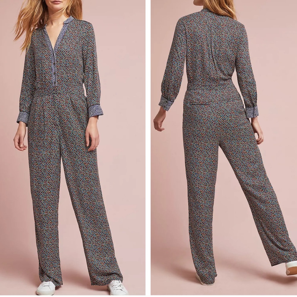 Anthropologie ett:twa Christene Silken Jumpsuit